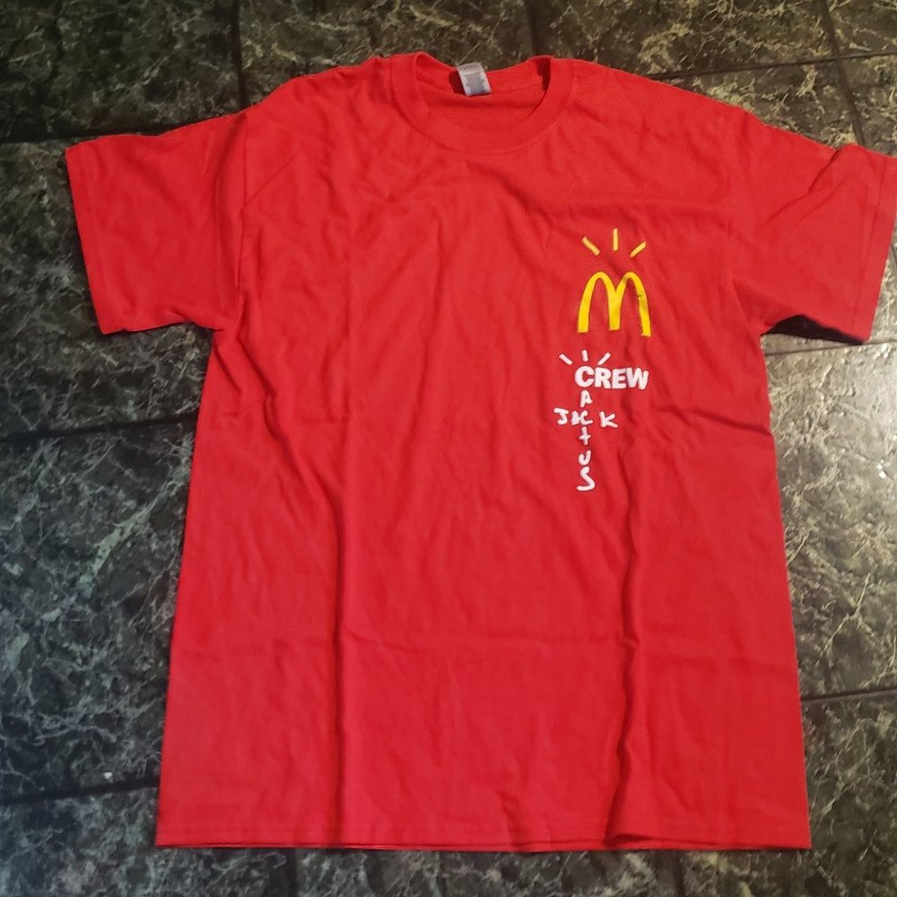 McDonald's x Cactus Jack Red "Crew" T-shirt (never worn) (M L) [2020]